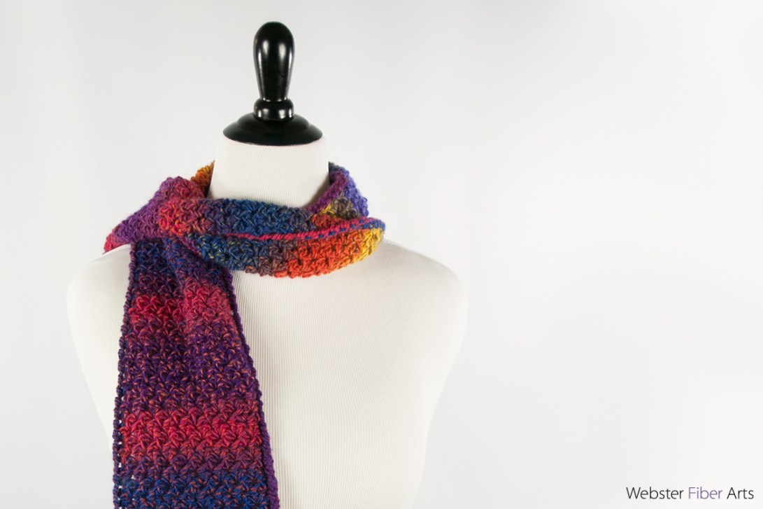 Rainbow Blues Handmade Scarf | Webster Fiber Arts | Etsy