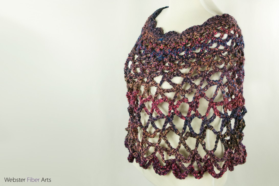 Punch of Purple Poncho | Webster Fiber Arts | Etsy