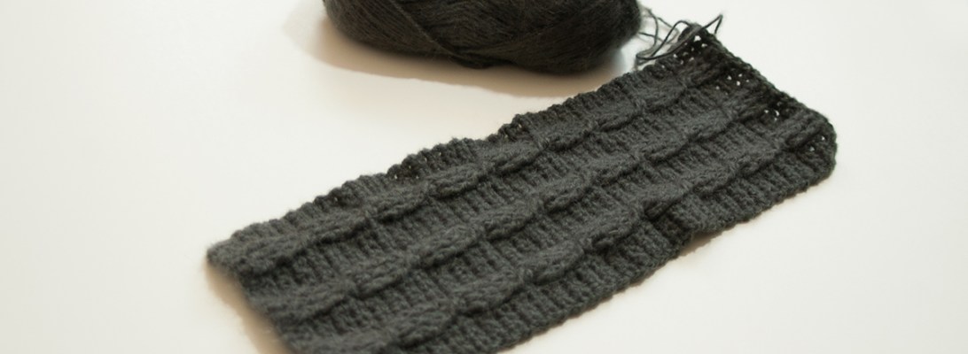 Gray Scarf with Cables | Webster Fiber Arts