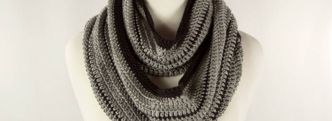 Black Stripe Infinity Scarf | Webster Fiber Arts