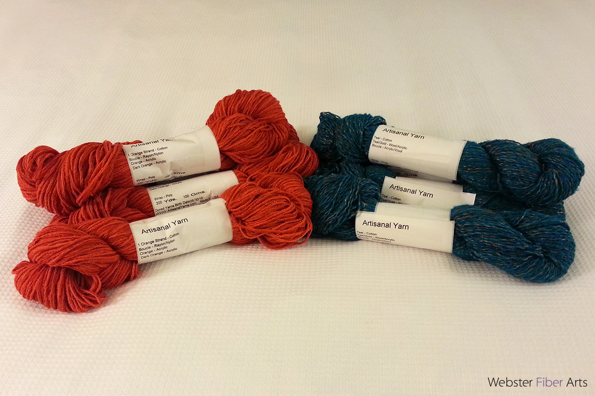 Orange and Turquoise Yarns from Artisanal Yarns | Webster Fiber Arts