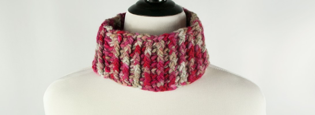 Maroon & Gray Neck Warmer | Webster Fiber Arts