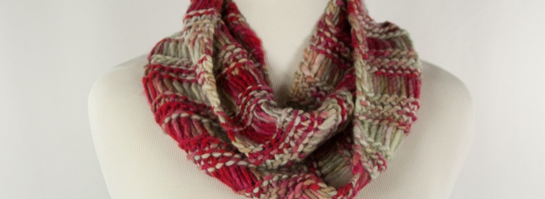 Broken Maroon Infinity Scarf | Webster Fiber Arts