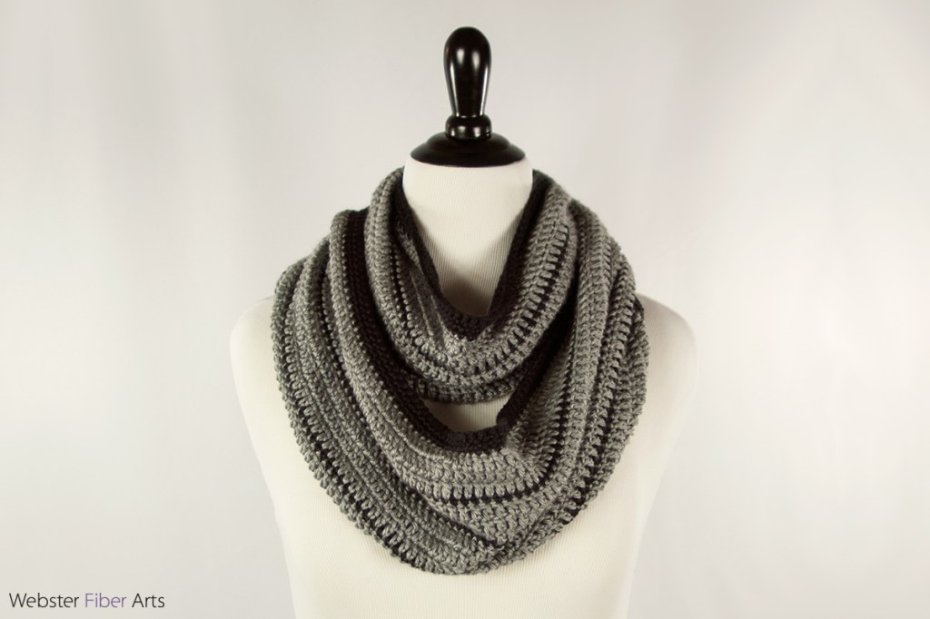 Black Stripe Handmade Infinity Scarf | Webster Fiber Arts | Etsy