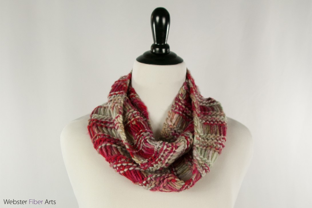 Broken Maroon Infinity Scarf | Webster Fiber Arts | Etsy