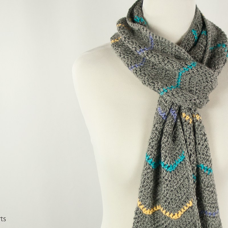 Chevron Pop Handmade Scarf | Webster Fiber Arts | Etsy