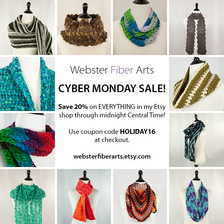 20% Off in my Etsy Shop | Webster Fiber Arts | Code: HOLIDAY16