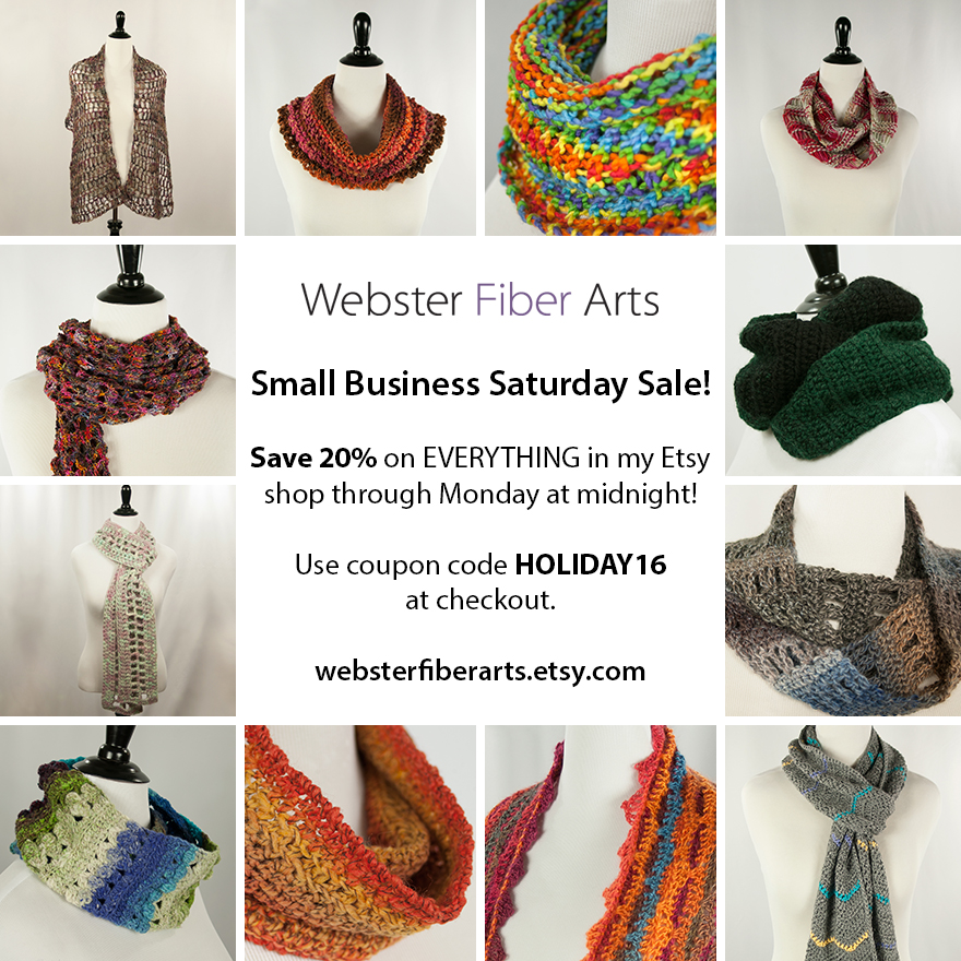 20% Off in my Etsy Shop | Webster Fiber Arts | Code: HOLIDAY16